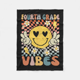 Couverture Polaire Vibes de 4e année Retro Enseignant 1er jour de Sch