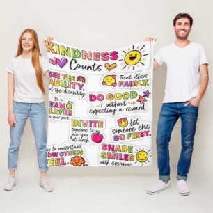 Couverture Polaire Vibes de gentillesse Compteurs Blanche Toison