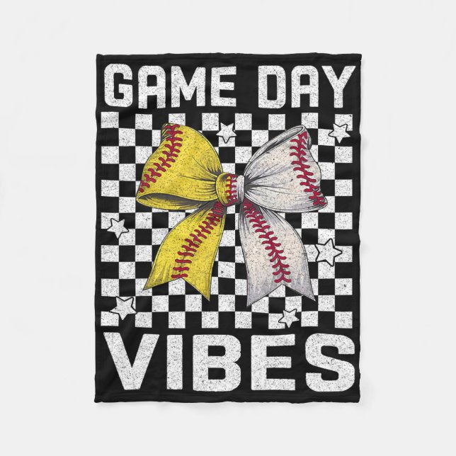 Couverture Polaire Vibes de jour de jeu Coquette Bow Softll Maman Sof (Devant)