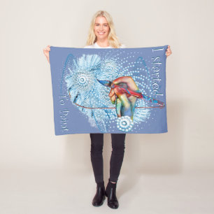 Couverture Polaire Vibration bleue Abstraite
