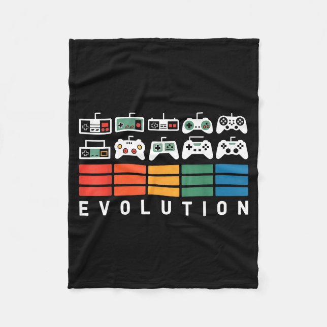 Couverture Polaire Video Game Controller Evolution 80s 90s Retro Gami (Devant)