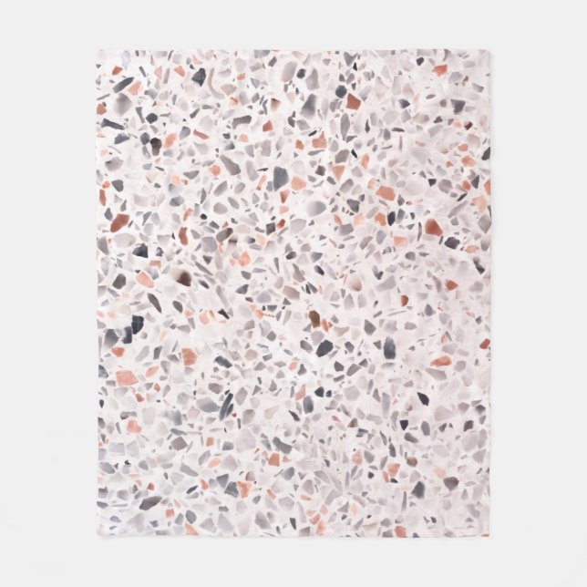 Couverture Polaire Vieille texture terrazzo, motif d'hamper. (Devant)