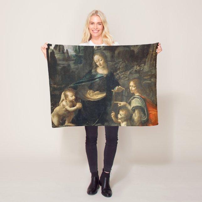 Couverture Polaire Vierge des Roches, Léonard de Vinci (En situation)