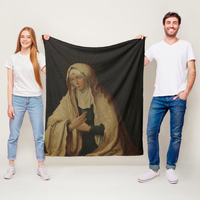 Couverture Polaire Vierge Marie voilée (par Lucas van Leyden) (En situation)