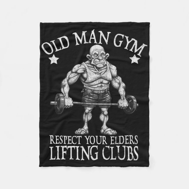 Couverture Polaire Vieux Homme Gym Respectez Vos Aînés Funny Workbody (Devant)