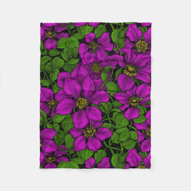 Couverture Polaire Vigne Clematis rose (Devant)