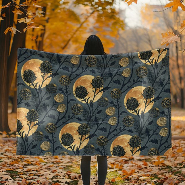 Couverture Polaire Vignes d'Escalade Golden Twilight Floral (Créateur téléchargé)