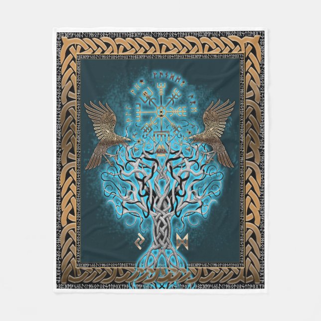 Couverture Polaire Viking Compass Yggdrasil (Devant)