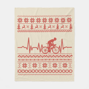 Couverture Polaire Vilain pull Joyeux Noël à vélo