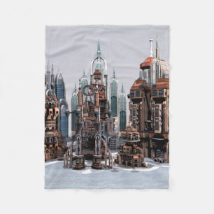 Couverture Polaire Ville de fantasy futuriste Art de la skyline de sc