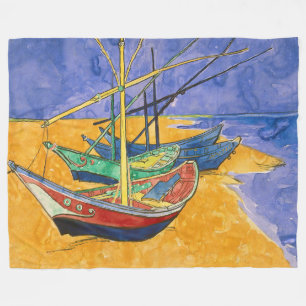 Couverture Polaire Vincent van Gogh - Bateaux de pêche sur la plage