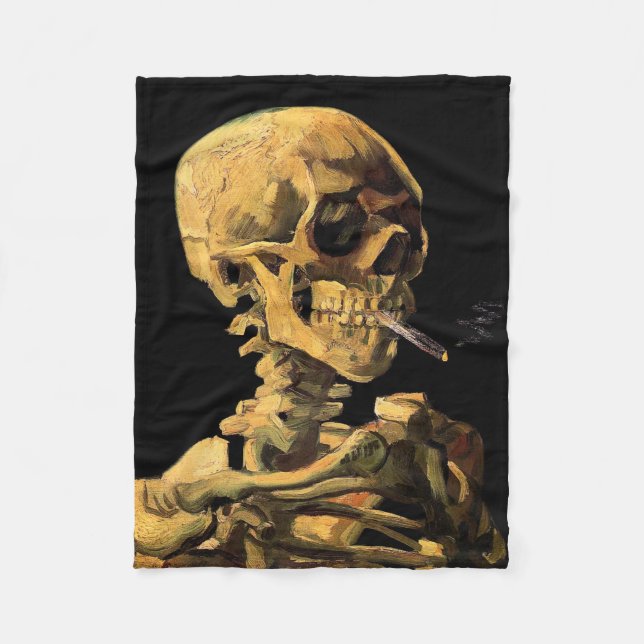 Couverture Polaire Vincent Van Gogh - Crâne avec cigarette brûlante (Devant)