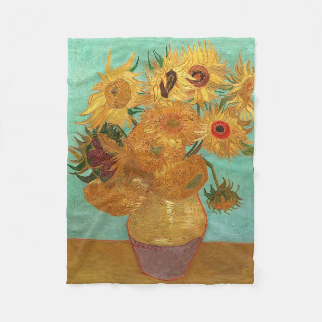 Couverture Polaire Vincent Van Gogh Douze Tournesols Dans Un Vase (Devant)