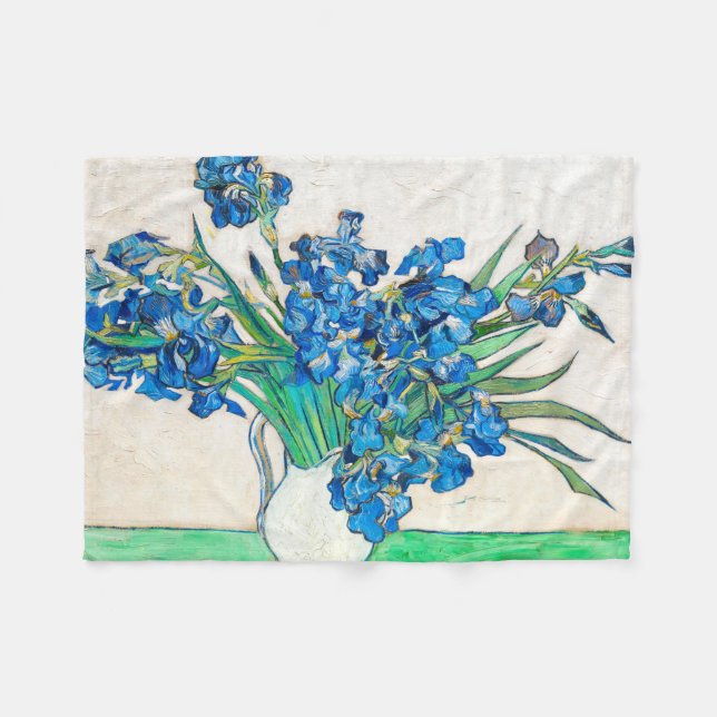 Couverture Polaire Vincent van Gogh IRISES ET ROSES (Devant (Horizontal))