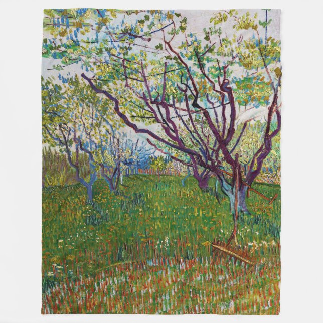 Couverture Polaire Vincent van Gogh - Le verger en fleurs (Devant)