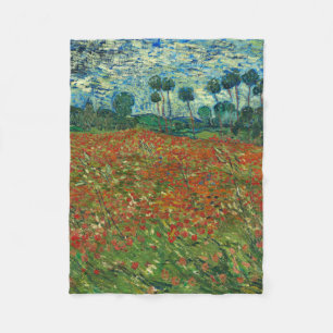Couverture Polaire Vincent Van Gogh Poppy Field Floral Art Vintage