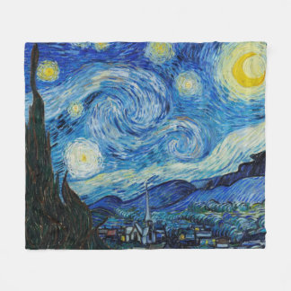 Couverture Polaire Vincent Van Gogh Starry Night Sky Fleece Blanche