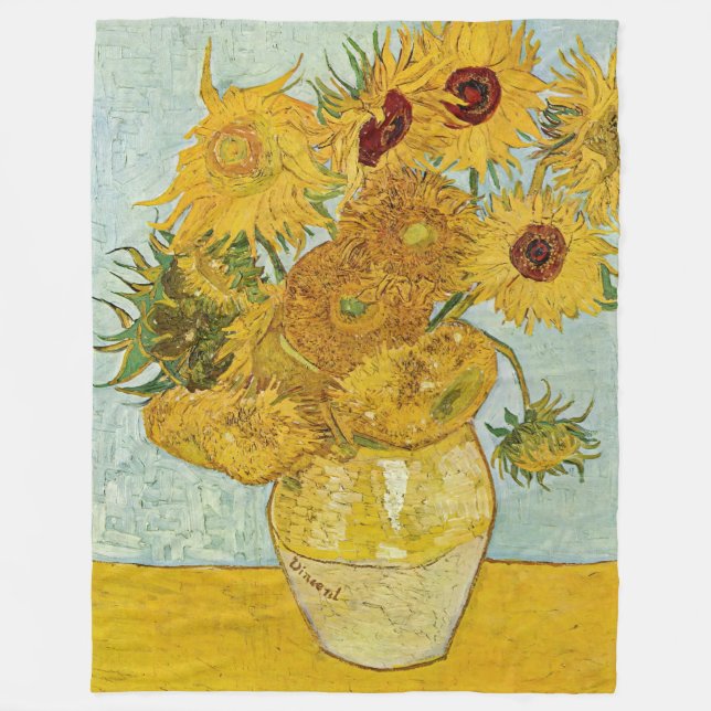 Couverture Polaire Vincent Van Gogh - Vase avec douze tournesols (Devant)