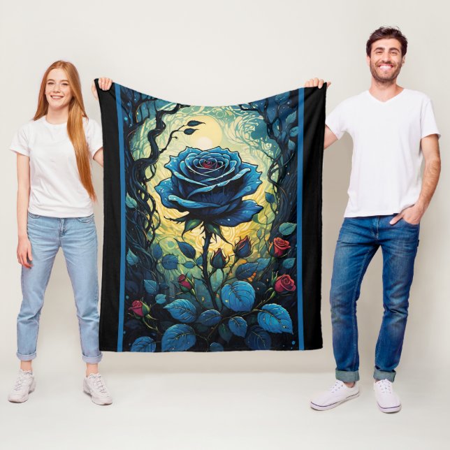 Couverture Polaire Vins Roses bleus 1 (En situation)