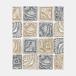 Couverture Polaire vintage abstrait doodle motif sans couture. Noir