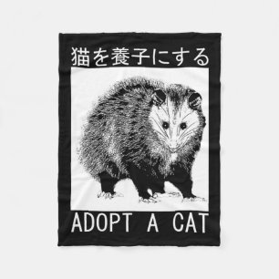 Couverture Polaire Vintage Adopter Un Chat Possum Japonais Opossum