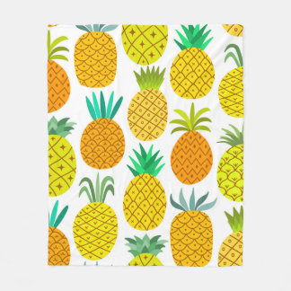 Couverture Polaire vintage ananas sans soudure motif isolé sur whi