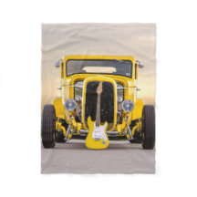 Vintage Antique Jaune Hot Rod et Guitare
