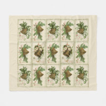 Vintage Christmas Bells Vintage Floece Blanche