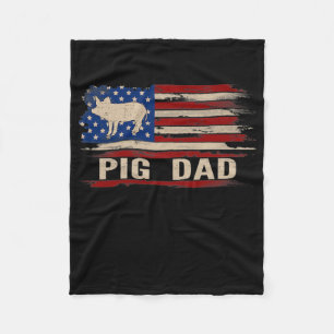 Couverture Polaire Vintage Cochon Papa Américain USA Agriculture du d