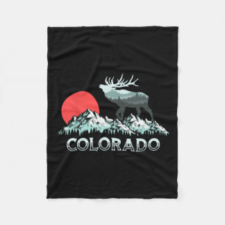 Couverture Polaire Vintage Colorado Chasseur d'Elk Conservation Retro
