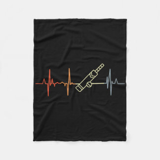 Couverture Polaire Vintage Cricket Heartbeat Cricket Player Heart Rat