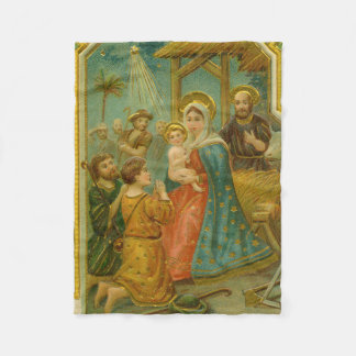 Couverture Polaire Vintage Edwardian Era Nativity Christmas Card