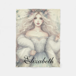 Couverture Polaire Vintage Elegant Winter Princess Fairytale