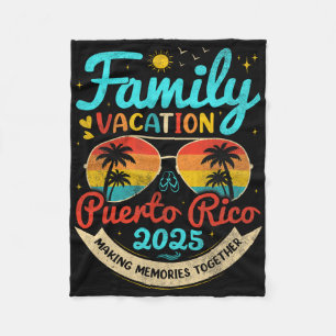 Couverture Polaire Vintage Famille Vacation Porto Rico 2025 Puerto Ri