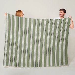 Couverture Polaire Vintage français rayures de verdure - Neutre ferme
