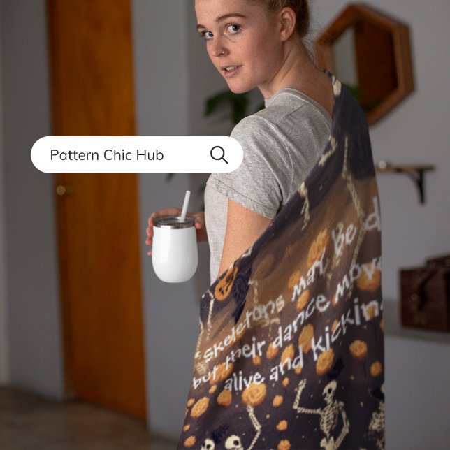 Couverture Polaire Vintage Halloween gothique Squelette danse moderne (Créateur téléchargé)