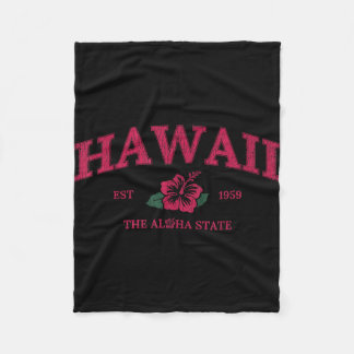 Couverture Polaire Vintage hawaii aloha state hibiscus flower summer
