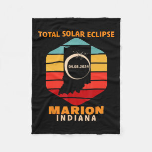 Couverture Polaire Vintage Marion Indiana Total Solar Eclipse 2024