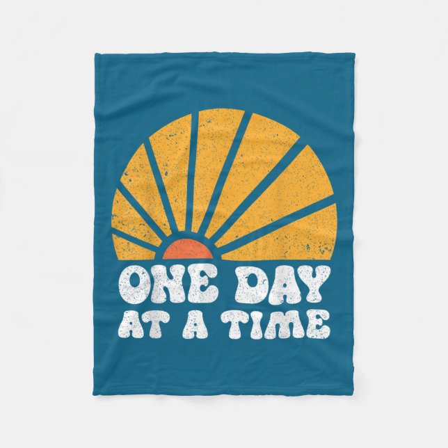 Couverture Polaire Vintage Motivational One Day At A Time Insrational (Devant)