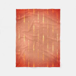 Couverture Polaire Vintage or rayé gingembre citrouille orange chute