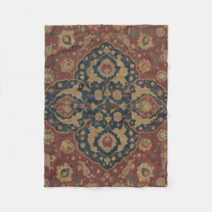 Couverture Polaire Vintage Oriental Perse Motif rouge