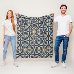 Couverture Polaire Vintage Patriotique Stations et rayures Blanche en