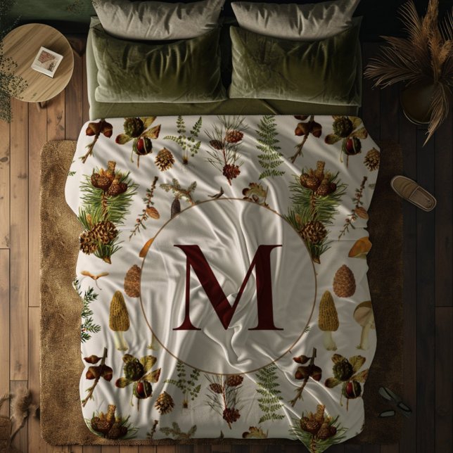 Couverture Polaire Vintage Pine Forest Trésors Motif (In situ)