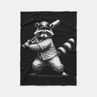 Couverture Polaire Vintage Raccoon Softll Game Player Sports Lover Me