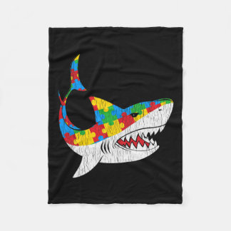 Couverture Polaire Vintage requin Puzzle Autistique Enfants Autisme P