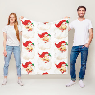 Couverture Polaire Vintage Retro Jolly Vieux Noël du Père Noël