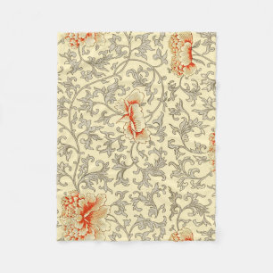 Couverture Polaire Vintage rose gris botanique
