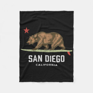 Couverture Polaire Vintage San Diego California Bear Surf Boys Gir