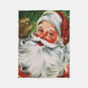 Couverture Polaire Vintage Santa Face 1