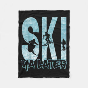 Couverture Polaire Vintage ski à plus tard drôle skieur sports d'hive